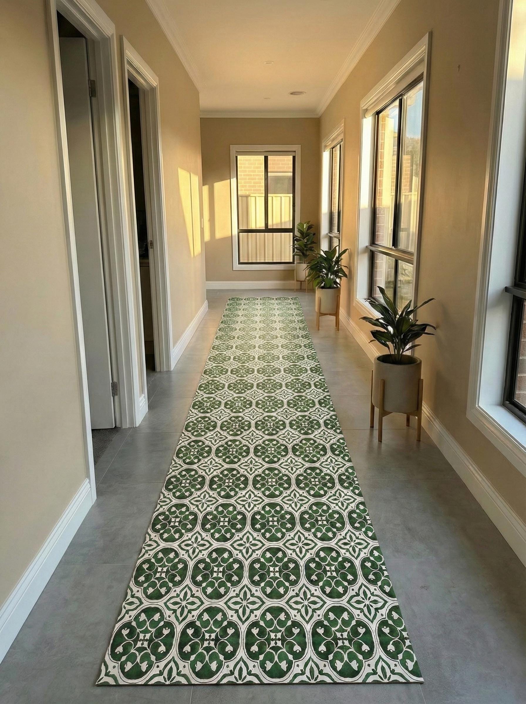 Vinly Mat, Kitchen Mat Floor Decor, Non-Slip Vinyl Runner, Hallway Rug