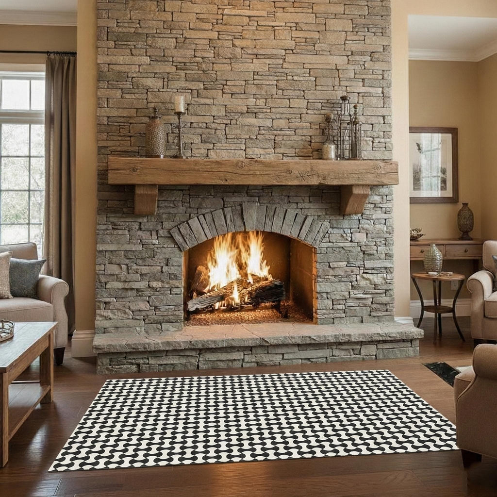 Geometric Cushioned floor runner for kitchen, hallway, and entryway