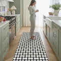 Geometric Cushioned Kitchen Runner – Wipeable Non-Slip Mat for kitchen sink and laundry room