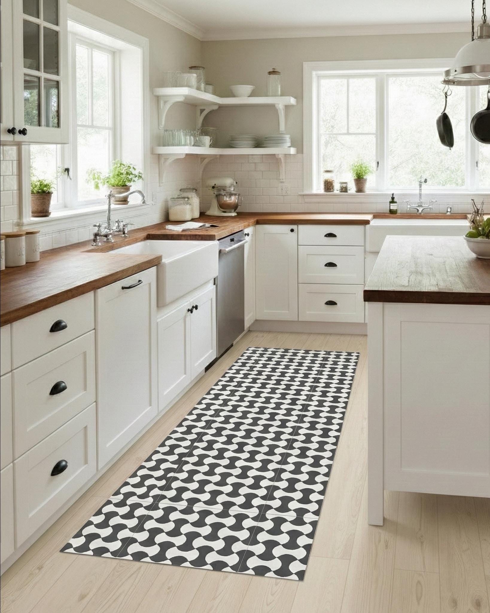 Waterproof cushioned kitchen mat for busy home floors