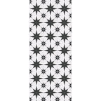 Black & White Star Tile Kitchen Runner – Wipeable Non-Slip Mat for kitchen sink and laundry room