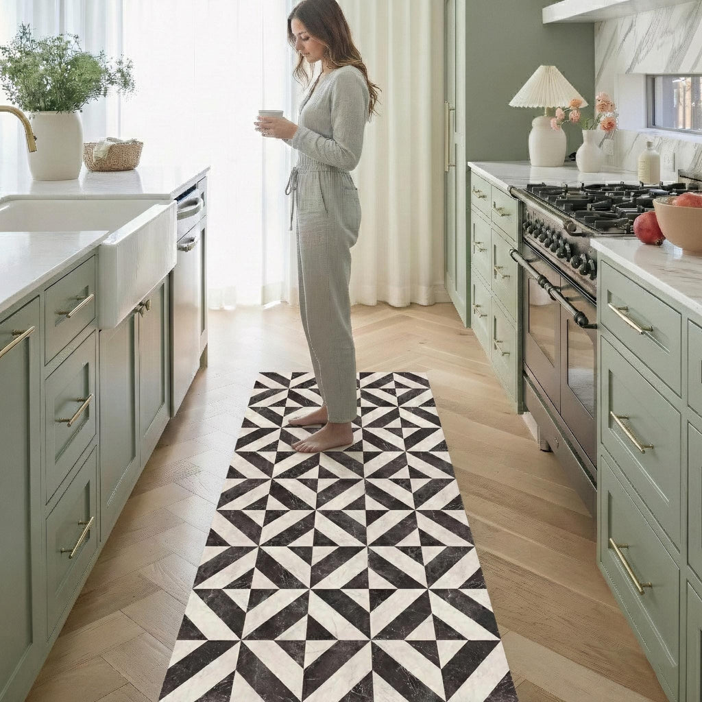 Waterproof cushioned kitchen mat for busy home floors