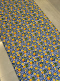 Lemon Kitchen Runner, Wipeable Vinyl Mat, Mediterranean Blue Tile Rug, Non Slip Floor Mat