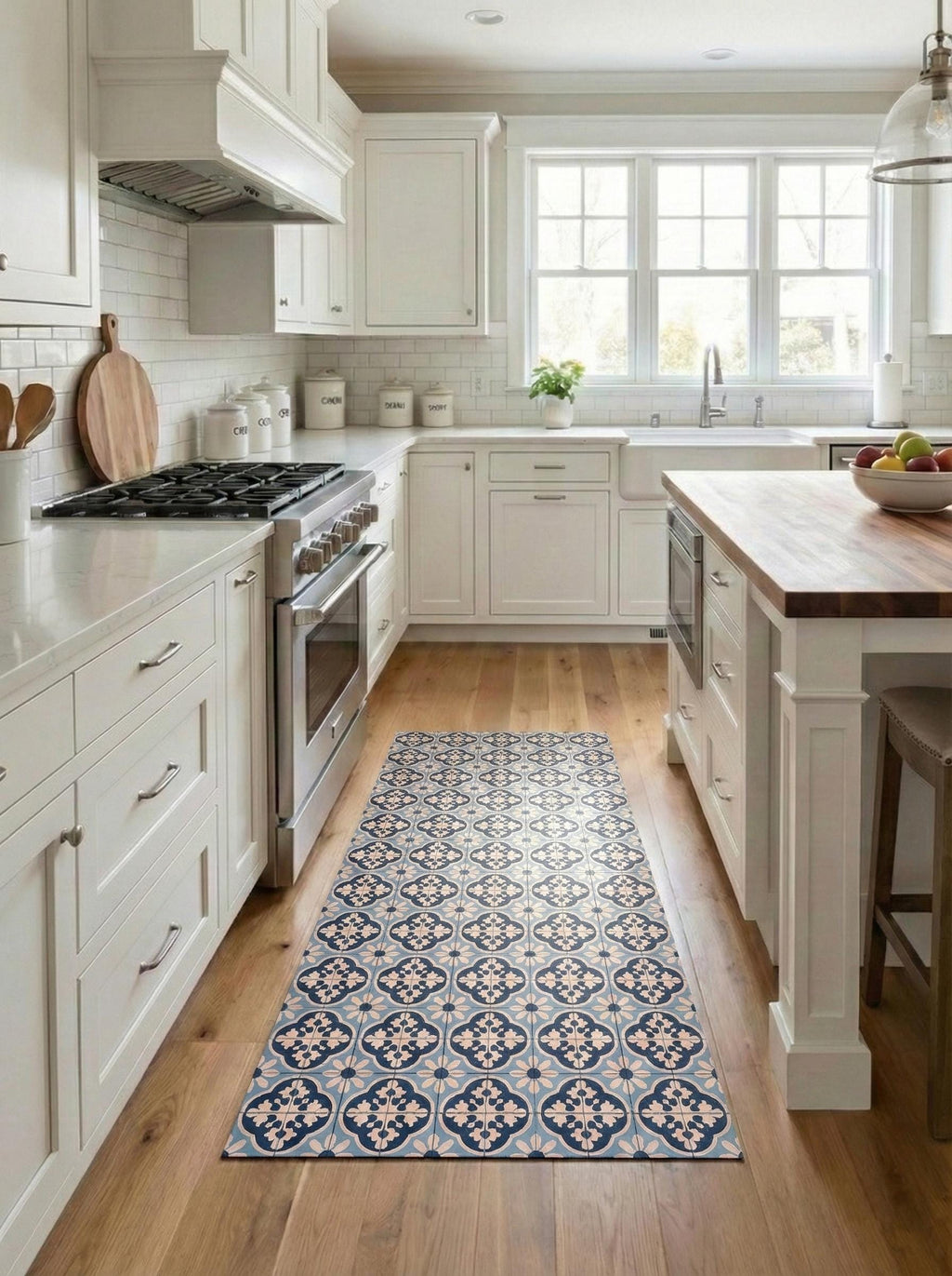 Wipeable Kitchen Runner Rug Non Slip Stain Resistant Floor Mat Easy Clean Long