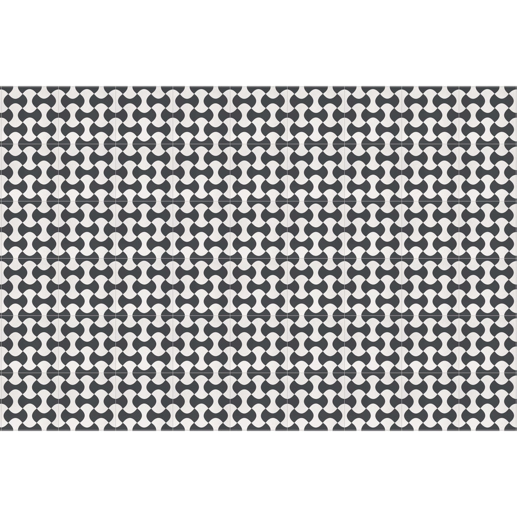 Wipeable non-slip kitchen runner with geometric cushioned design