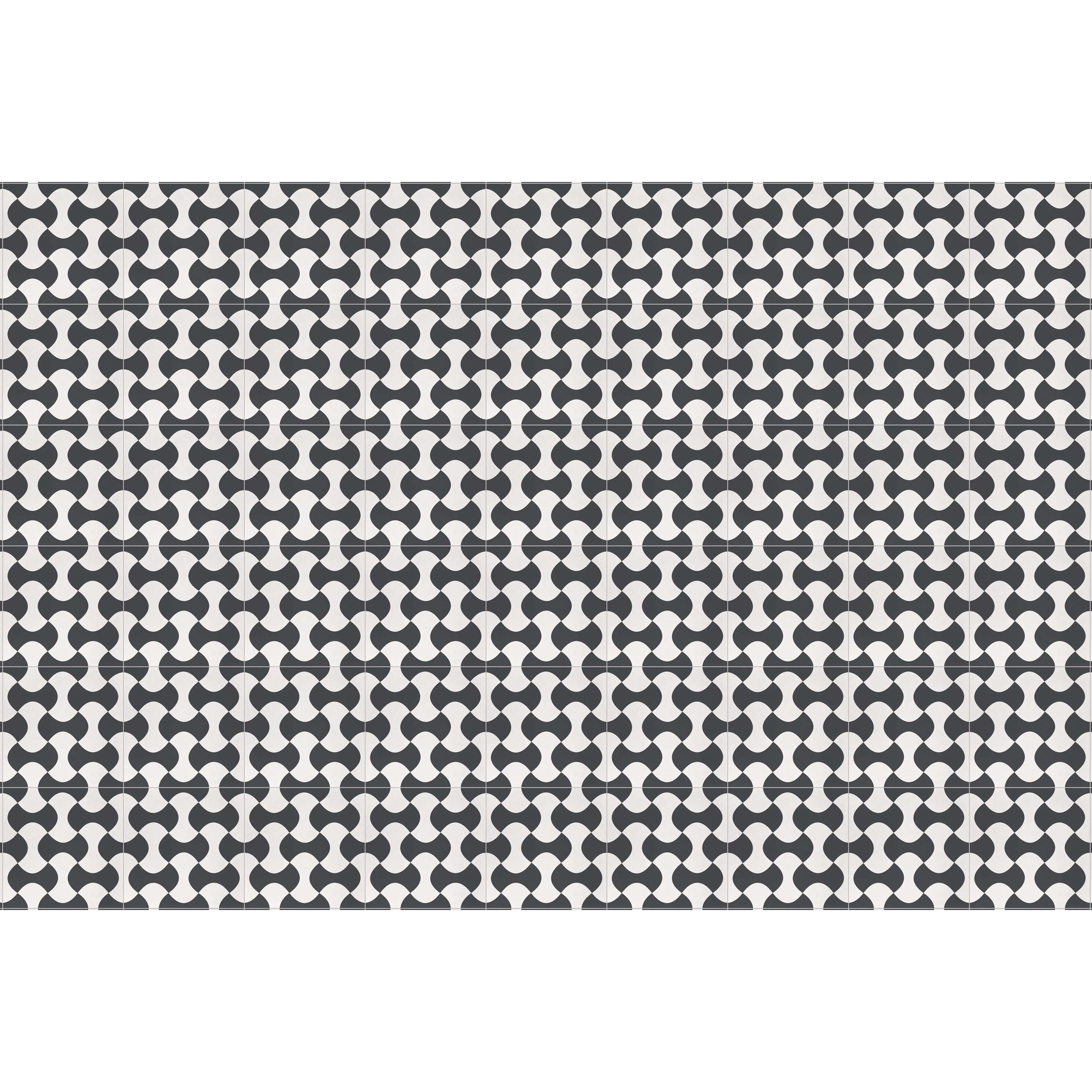Wipeable non-slip kitchen runner with geometric cushioned design