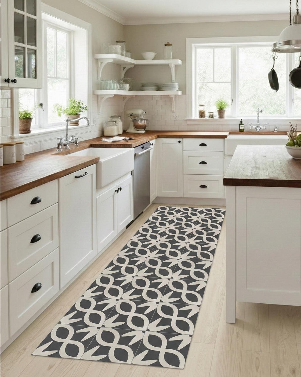 Waterproof cushioned kitchen mat for busy home floors