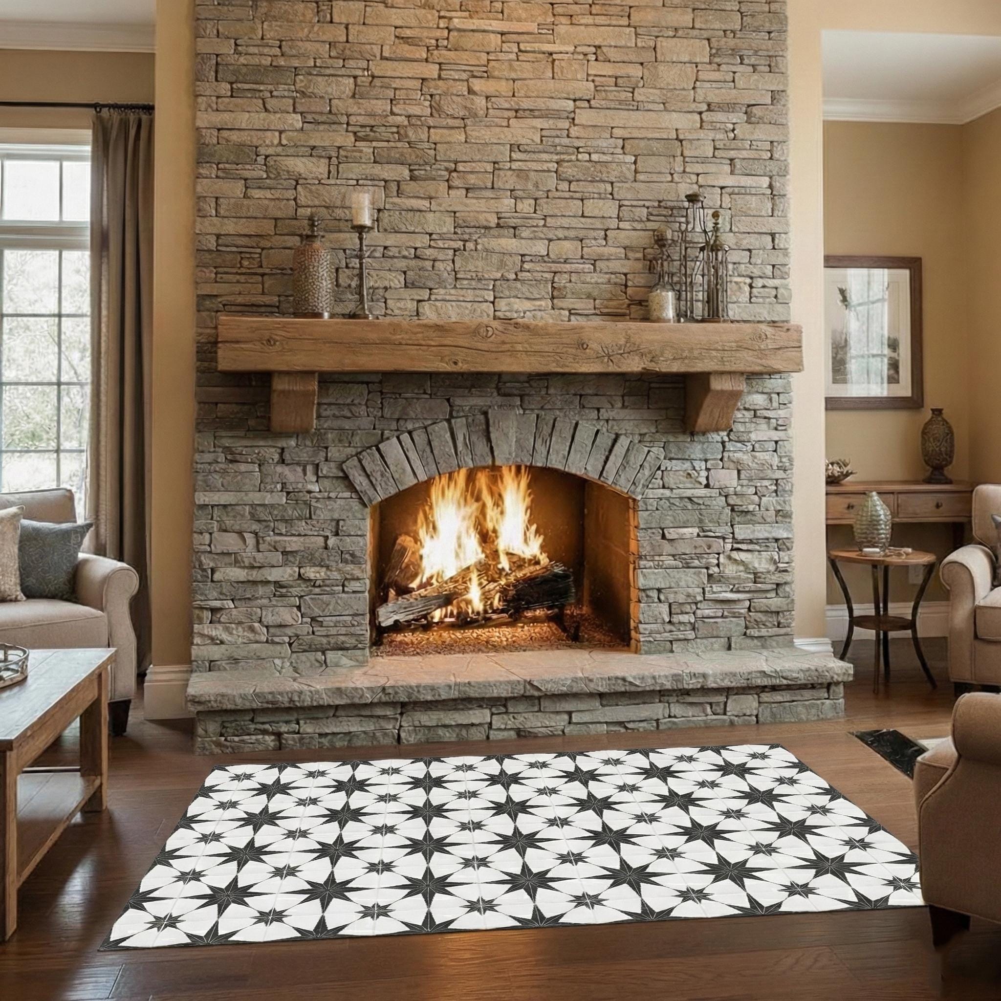 Stars Tile floor runner for kitchen, hallway, and entryway