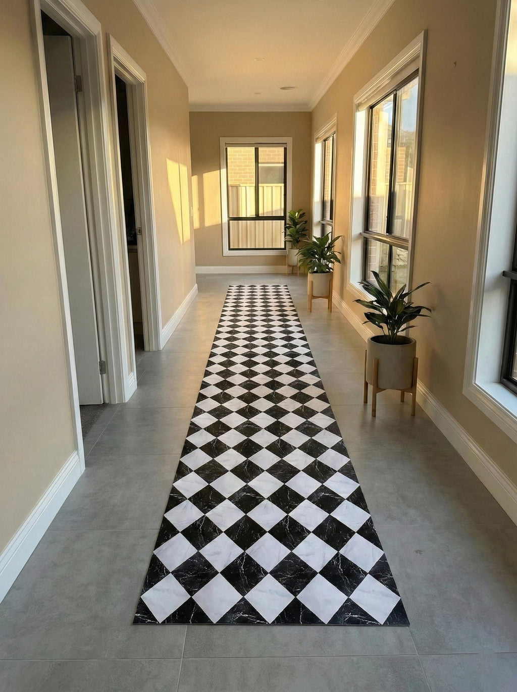 Vinyl Floor Mat, Non-Slip Marble Kitchen Runner