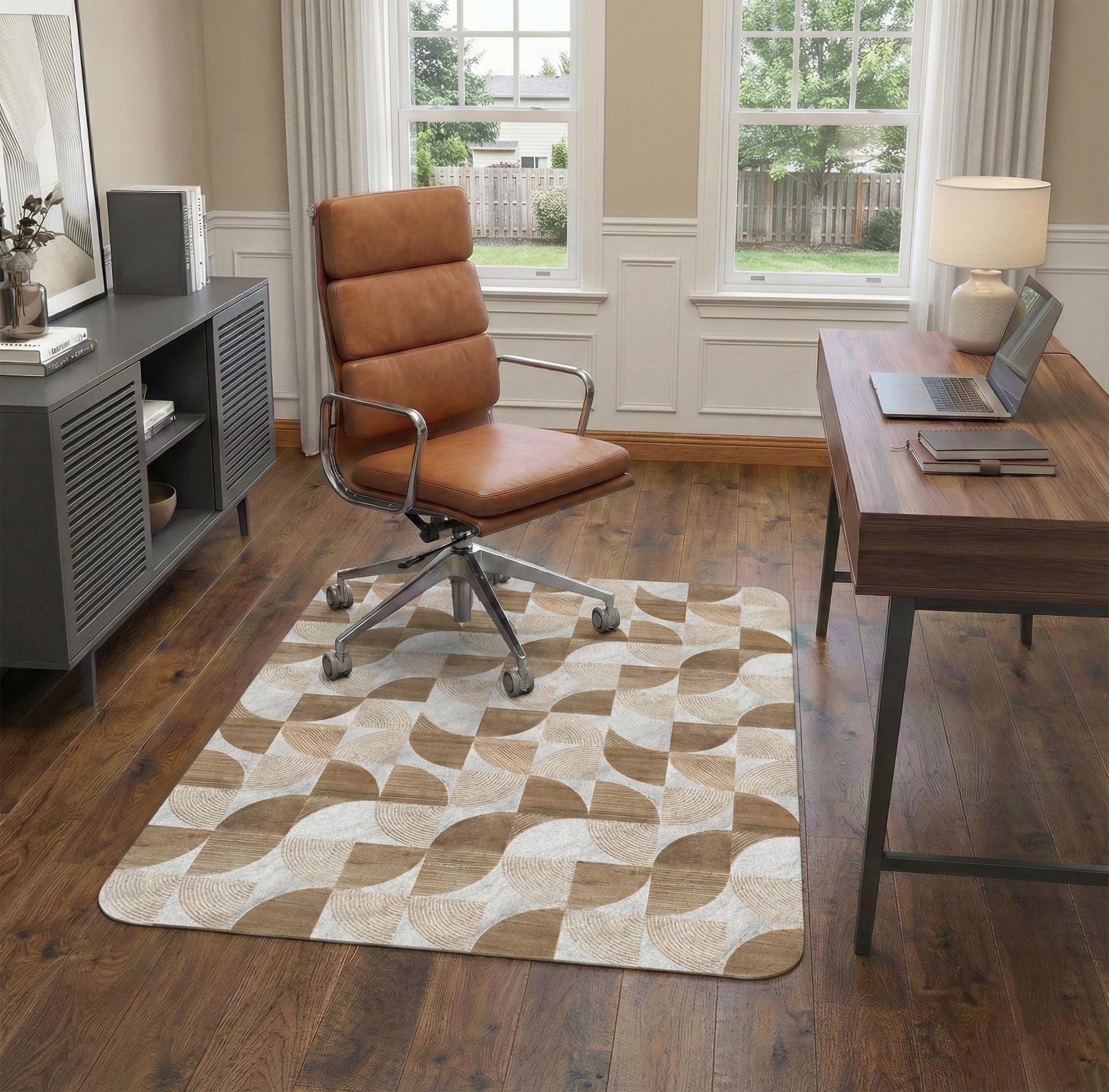 Minimalist Geometric Office Chair Mat – Floor Protector for home office floor protection