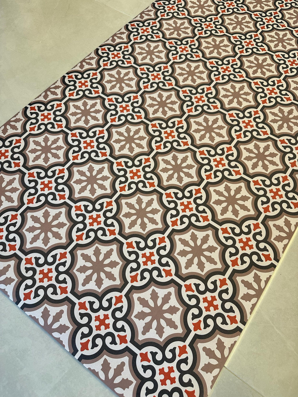 Kitchen Mat, Vintage Tile Runner, Boho Geometric Floor Rug