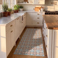 Blue Tile Mat, Kitchen Floor Protector, Wipeable Floor Rug, Non Slip Hallway vinly