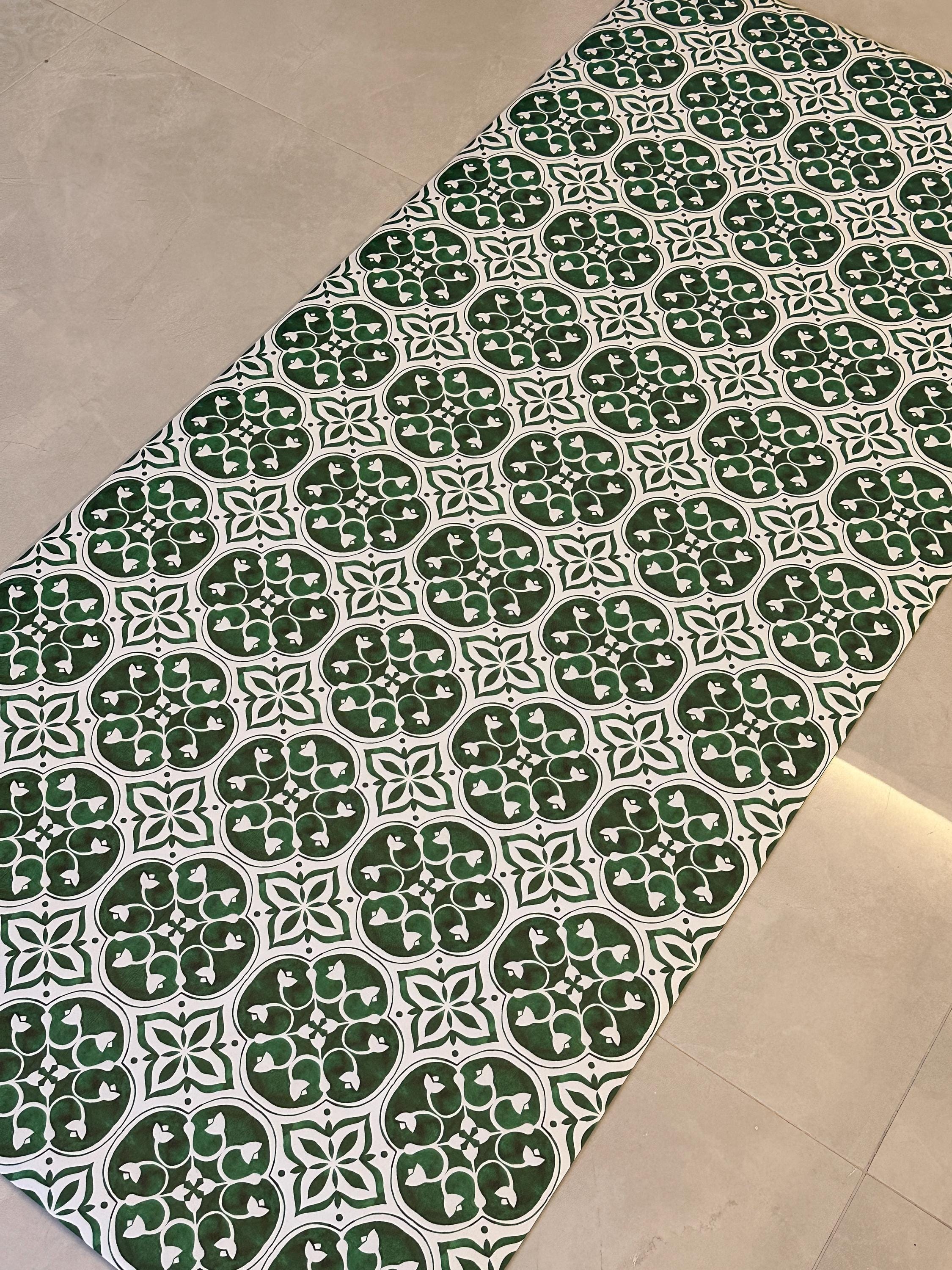 Vinly Mat, Kitchen Mat Floor Decor, Non-Slip Vinyl Runner, Hallway Rug