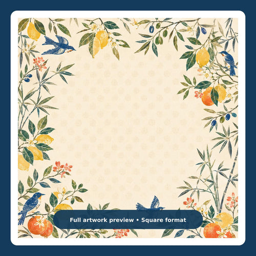 Citrus Bird Mahjong Mat – Quieter Play Vegan Leather product detail
