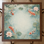 Koi Water Lily Mahjong Mat – Japanese Pond Vegan Leather product detail