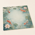 Koi Water Lily Mahjong Mat – Japanese Pond Vegan Leather product detail
