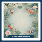 Koi Water Lily Mahjong Mat – Japanese Pond Vegan Leather product detail
