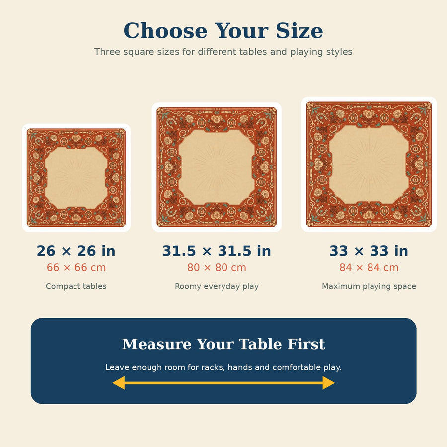 Desert Bandana Mahjong Mat – Western Horseshoe Floral Vegan Leather product detail