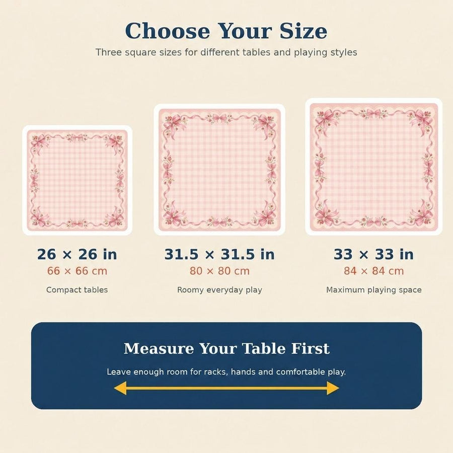 Pink Gingham Bow Mahjong Mat – Coquette Rose Vegan Leather product detail