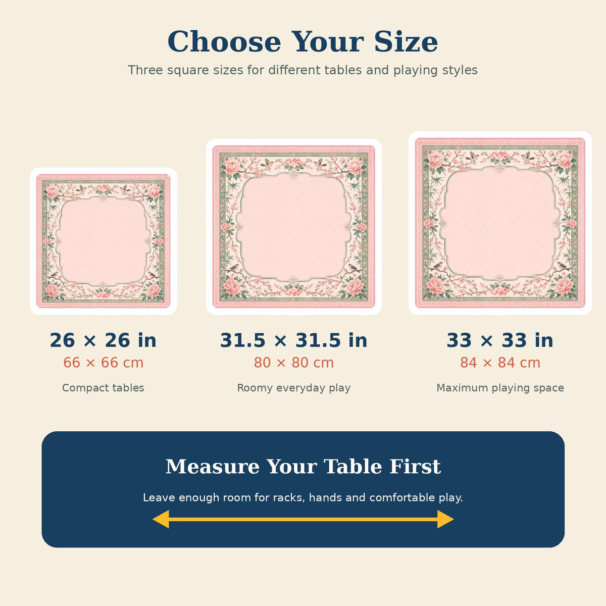 Pink Chinoiserie Mahjong Mat – Peony Bird Vegan Leather product detail