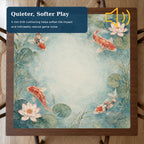 Koi Water Lily Mahjong Mat – Japanese Pond Vegan Leather product detail
