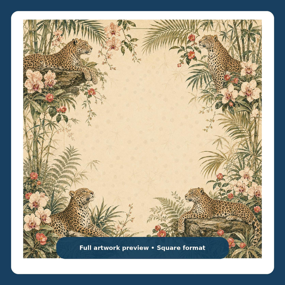 Leopard Conservatory Mahjong Mat – Tropical Jungle Vegan Leather product detail