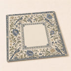 Delft Blue Songbird Mahjong Mat – Vintage Botanical Vegan Leather product detail