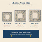 Delft Blue Songbird Mahjong Mat – Vintage Botanical Vegan Leather product detail