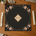 Coquette Mahjong Mat, Black Roses and Bows, Personalized Game Table, 31.5 Inch