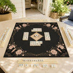 Personalized Coquette Mahjong Mat – Black Roses and Bows product detail