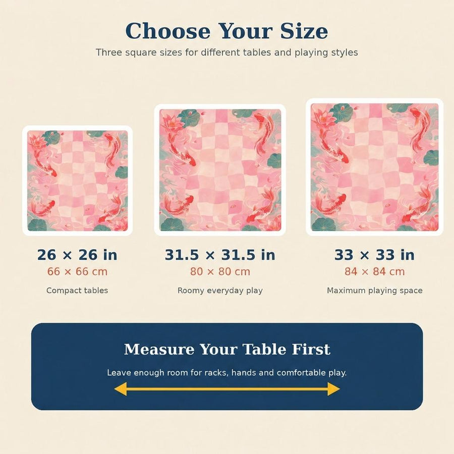 Pink Checkered Koi Mahjong Mat – Lotus Pond Vegan Leather product detail
