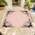 Pink Lace Mahjong Mat, Black Bow Rose Monogram Design, Personalized Gift, 31.5 Inch