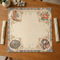 Cowgirl Mahjong Mat, Western Boot Scarf Floral Game Table Design, 31.5 Inch