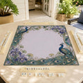 Art Nouveau Mahjong Mat, Peacock Iris Botanical Game Table Design, 31.5 Inch