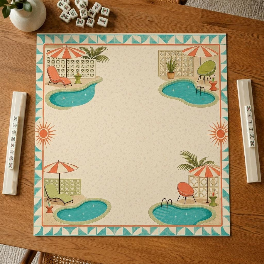 Poolside Mahjong Mat – Mid Century Modern Palm Springs product detail