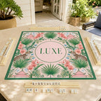 Personalized Pink Pagoda Jungle Mahjong Mat – Leopard Chinoiserie product detail