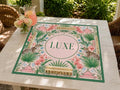 Personalized Mahjong Mat, Pink Pagoda Jungle, Leopard Chinoiserie, Custom Name Gift, 31.5 Inch