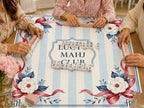 Personalized Red Bow Floral Mahj Club Mahjong Mat product detail