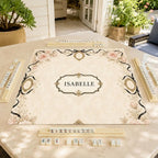 Personalized Blush Rose & Black Ribbon Victorian Mahjong Mat product detail