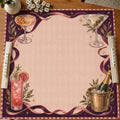 Cocktail Mahjong Mat, Martini Champagne Happy Hour Game Table Design, 31.5 Inch