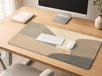 Minimalist Abstract Desk Mat, Neutral Sage Green Vegan Leather Desk Mat, Modern Office Decor