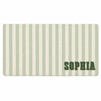 Personalized Striped Desk Mat, Custom Name Vegan Leather Desk Mat, 5 Color Options