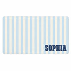 Personalized Striped Desk Mat, Custom Name Vegan Leather Desk Mat, 5 Color Options
