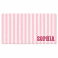 Personalized Striped Desk Mat, Custom Name Vegan Leather Desk Mat, 5 Color Options