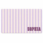 Personalized Striped Desk Mat, Custom Name Vegan Leather Desk Mat, 5 Color Options