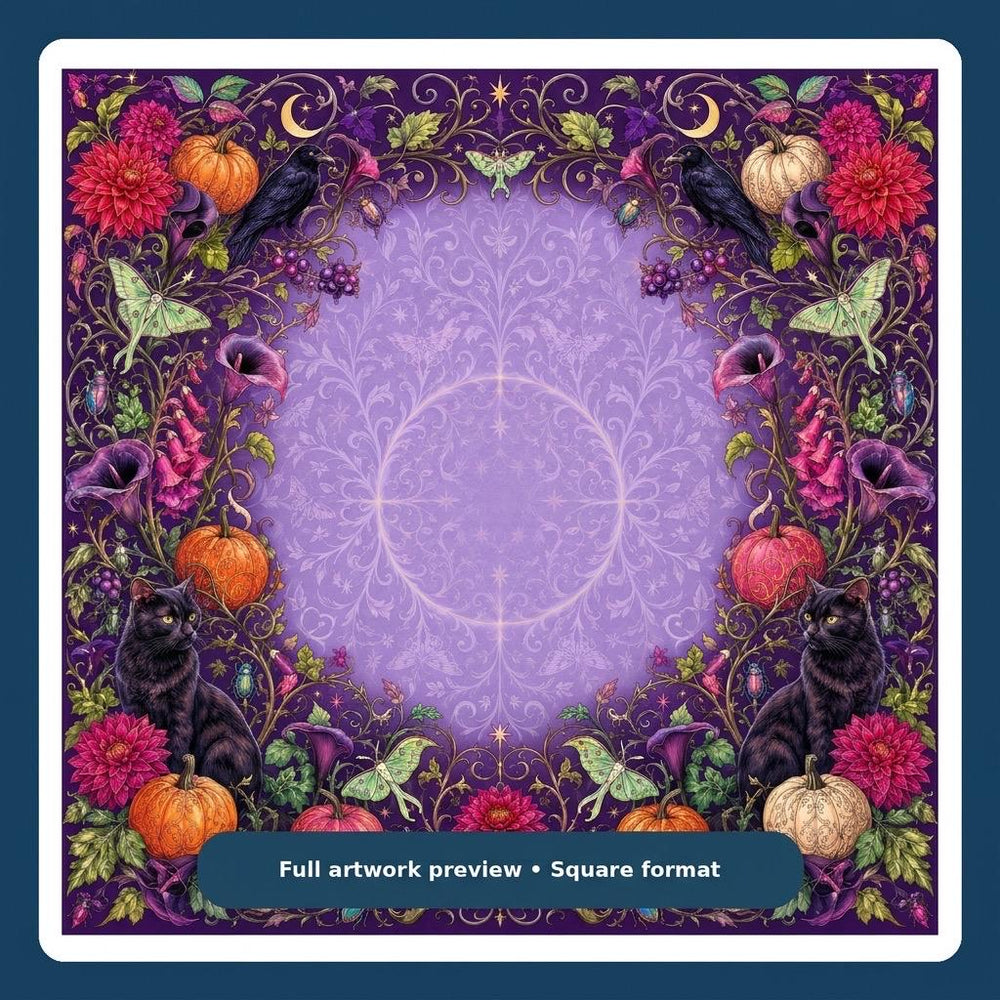 Purple Gothic Halloween Mahjong Mat Vegan Leather product detail