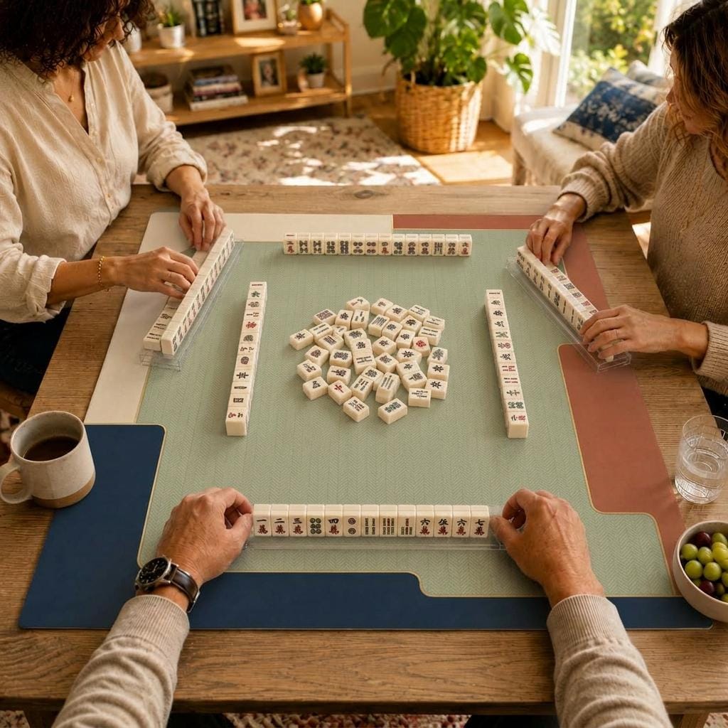 Minimalist Mahjong Mat – Mid Century Vegan Leather product detail