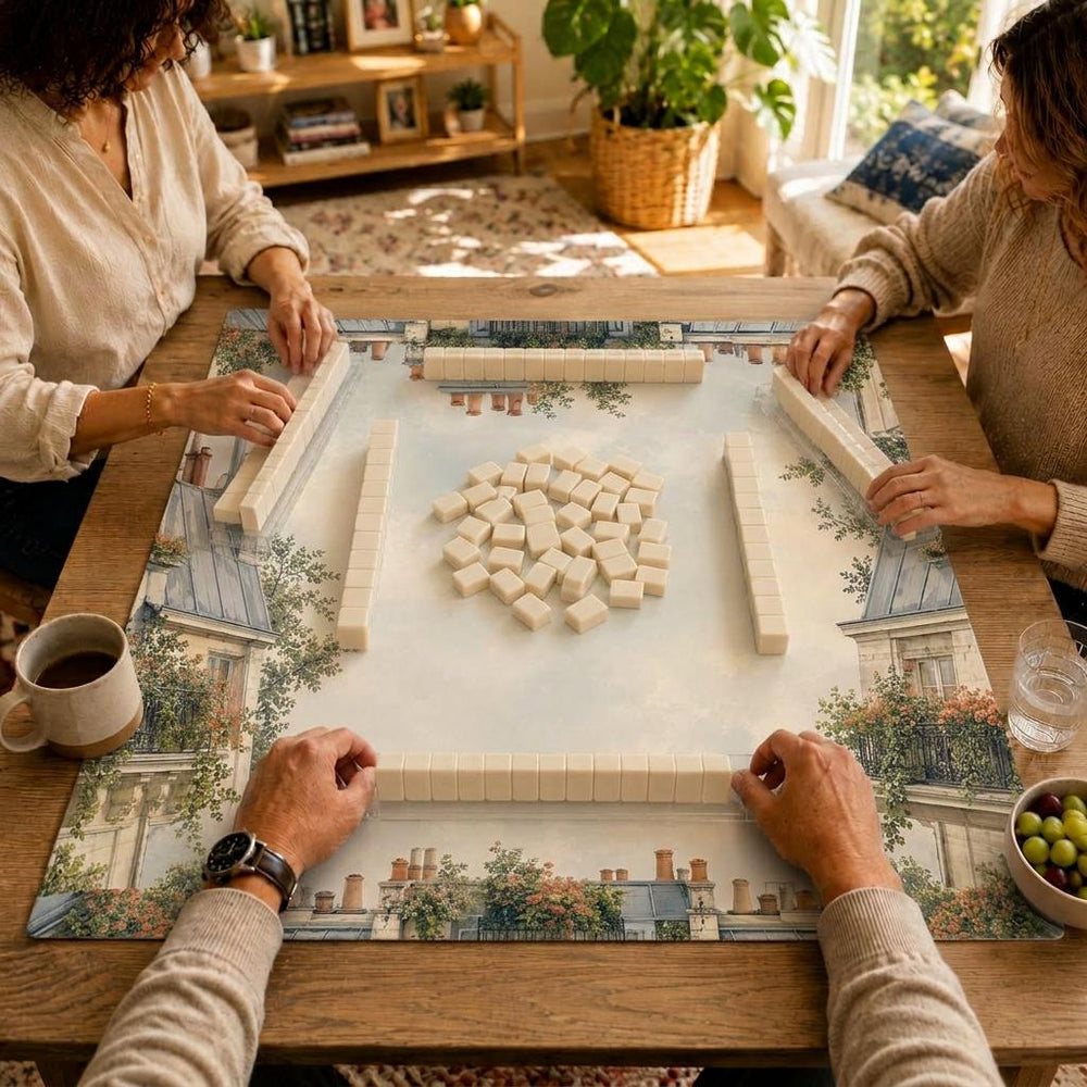 Parisian Mahjong Mat – French Apartment Vegan Leather product detail