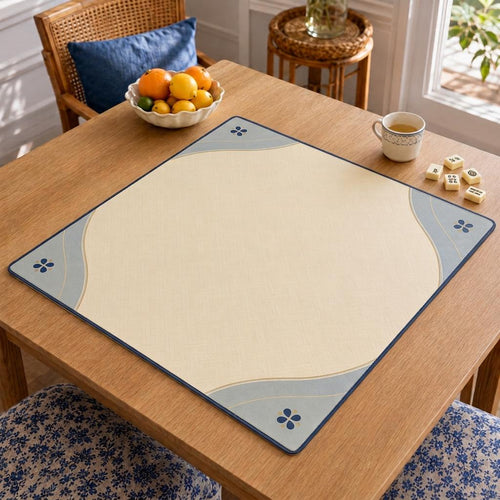 Blue Cream Mahjong Mat – Minimalist Vegan Leather product detail