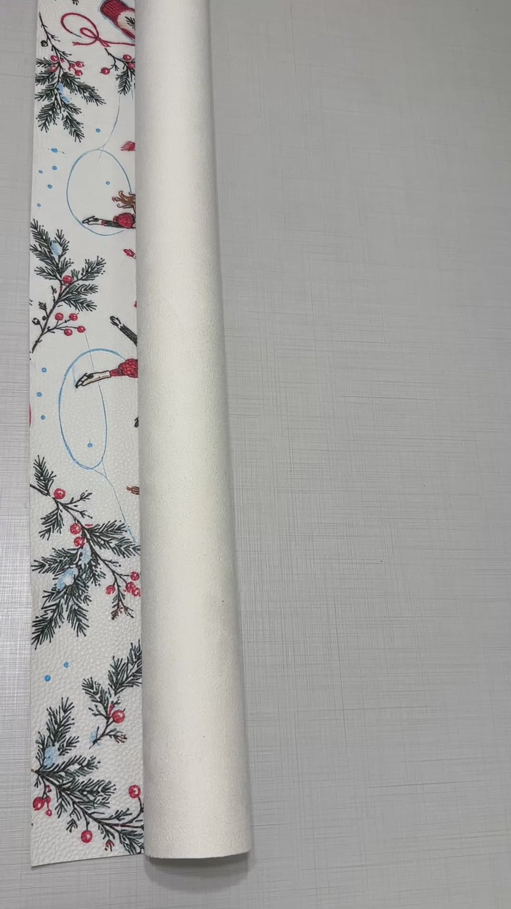 Vintage Ice Skater Christmas Mahjong Mat Festive Winter Vegan Leather
